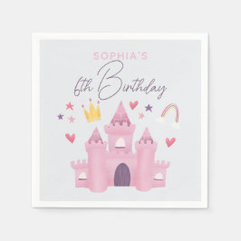 Guardanapo De Papel Meninas Bonitas Pinças Princesas Palácio 6 Anivers