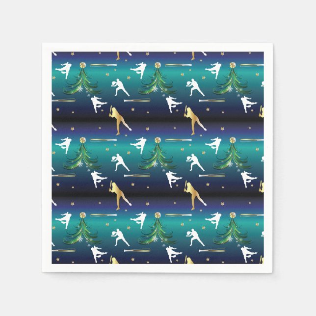 Guardanapo De Papel Meninas de beisebol Softbol Natal (Frente)