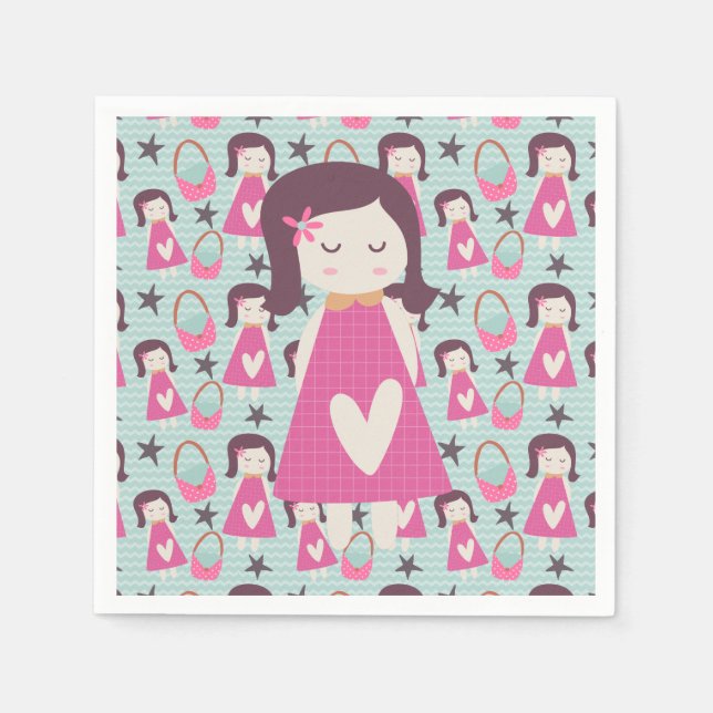 Guardanapo De Papel Meninas e bolsas (Frente)