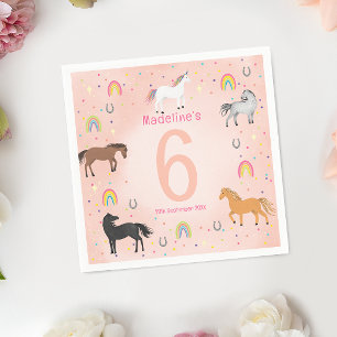 Guardanapo De Papel Meninas Magia Rosa Unicórnio Aniversário Infantil