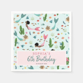 Guardanapo De Papel Meninas Mágicas Cor-de-rosa-claro sob o Aniversári