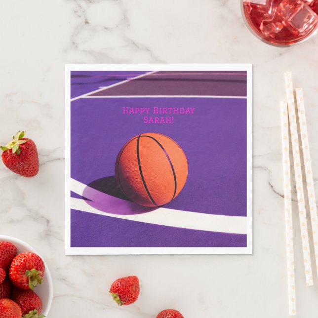 Guardanapo De Papel Meninas Modernas Crianças Esportivas Roxo Court (Insitu)