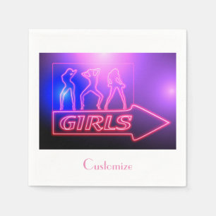 Guardanapo De Papel Meninas Neon Rosa Assinam Thunder_Cove 