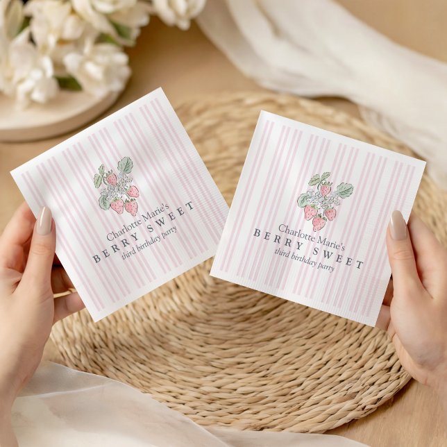 Guardanapo De Papel Meninas Pink Berry Doce Morango (Criador carregado)