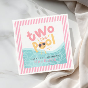 Guardanapo De Papel Meninas Verão Legal Dois na Piscina 2º Aniversário