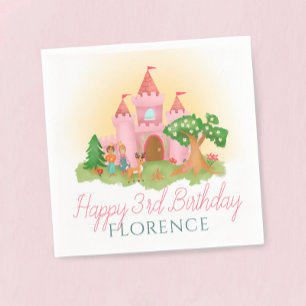 Guardanapo De Papel Meninas Whimsical Pink Fairytales Princesa Anivers