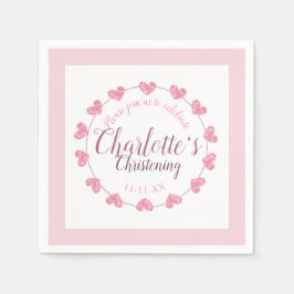 Guardanapo De Papel Menininha batizando rosa e branco