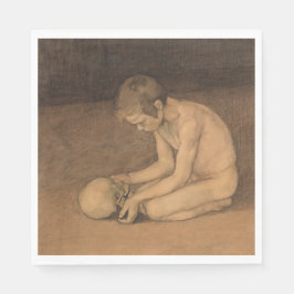 Guardanapo De Papel Menino com Caveira (por Magnus Enckell)