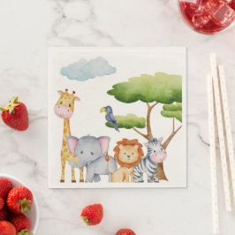 Guardanapo De Papel Menino de Animais Safari Selvagens Tropicais