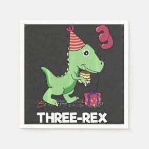 Guardanapo De Papel Menino de aniversário de 3 anos Dinossauro três cr
