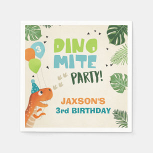 Guardanapo De Papel Menino do partido de Dino do aniversário dos