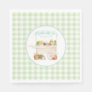 Guardanapo De Papel Meninos Fazendeiros Mercado Vegetal Aniversário