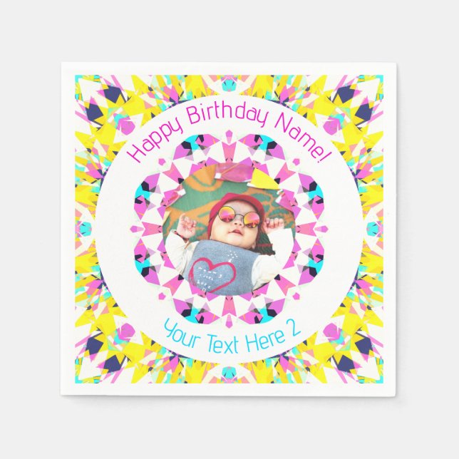 Guardanapo De Papel Meninos Feliz Aniversário Estrela Foto Personaliza (Frente)