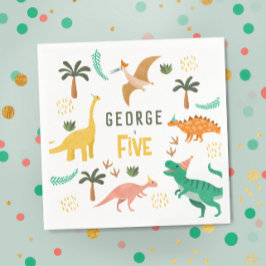 Guardanapo De Papel Meninos Jungle Dinossaur T-Rex Kids 5 Aniversário