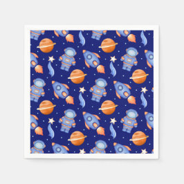 Guardanapo De Papel Meninos Planetas & Astronauta em Aquarela Fofa