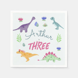 Guardanapo De Papel Meninos Selvagem Azul, Selva T-Rex Dinossauro, Ani