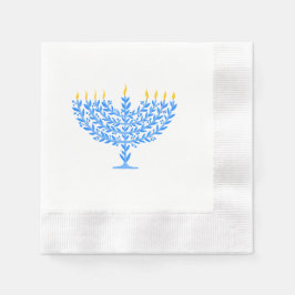 Guardanapo De Papel Menorah Hanukkah Ilustrada