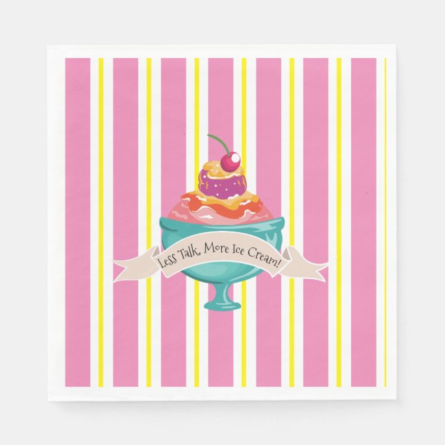 Guardanapo De Papel Menos palestra, mais papel de Sorvete (Frente)