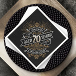 Guardanapo De Papel Mens Funny Whiskey 70 Birthday<br><div class="desc">Celebre o grande 7-0 com estilo e humor com este design de aniversário inspirado no rótulo de uísque vintage. A tipografia negra, dourada e branca é ornamentado e elegante, dando-lhe um toque clássico de retrô-safra. Perfeito para o homem (ou para a mulher!) na sua vida que ama o seu uísque,...</div>