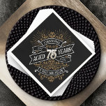 Guardanapo De Papel Mens Funny Whiskey 75º Aniversário<br><div class="desc">Celebre o grande 7-5 com estilo e humor com este design de aniversário inspirado no rótulo de uísque vintage. A tipografia negra, dourada e branca é ornamentado e elegante, dando-lhe um toque clássico de retrô-safra. Perfeito para o homem (ou para a mulher!) na sua vida que ama o seu uísque,...</div>