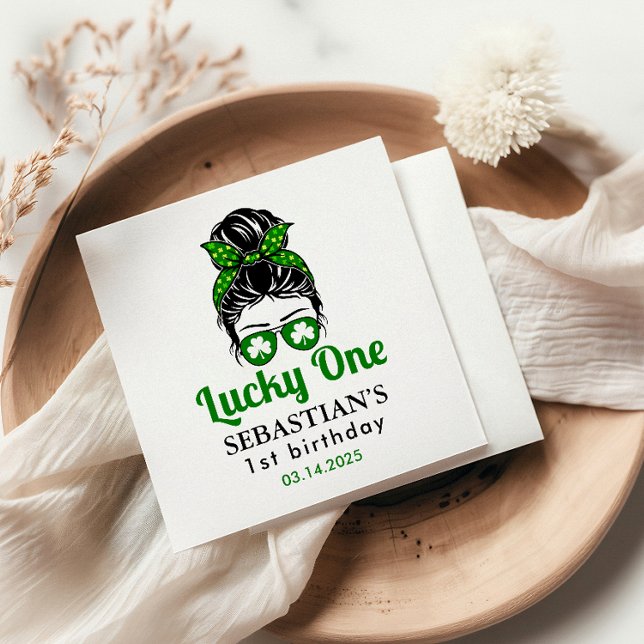 Guardanapo De Papel Mensageiro Sortudo Uma primeiro aniversario (Criador carregado)