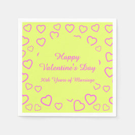 Guardanapo De Papel Mensagem Personalizada de Padrão de Coração Amarel