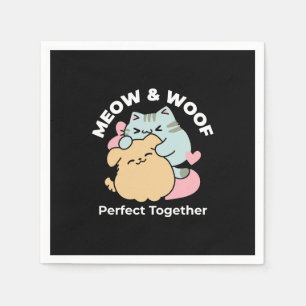 Guardanapo De Papel Meow & Woof Perfect Toga - Gato e Cachorro Bonitos