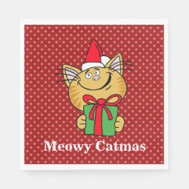 Guardanapo De Papel Meowy Catmas Papel de Natal Napkins