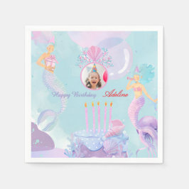 Guardanapo De Papel Mergulhe numa Festa de Aniversário de Sereia!