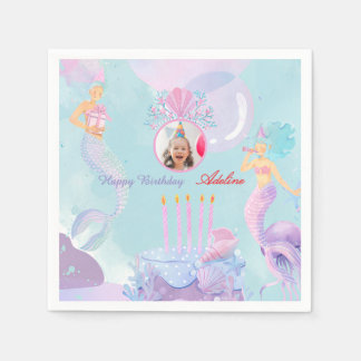 Guardanapo De Papel Mergulhe numa Festa de Aniversário de Sereia!