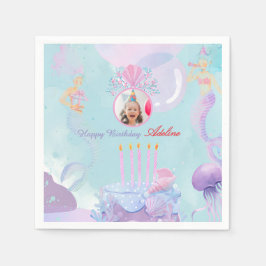 Guardanapo De Papel Mergulhe numa Festa de Aniversário de Sereia!