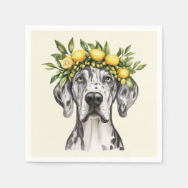 Guardanapo De Papel Merle Great Dane Dog Lemon Crown