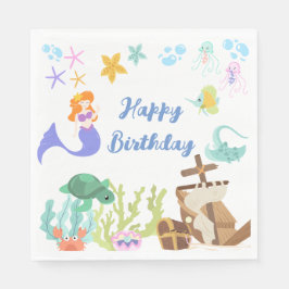 Guardanapo De Papel Mermaid Birthday Paper Napkin
