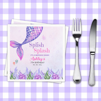 Guardanapo De Papel Mermaid Birthday Party Napkins for Girls