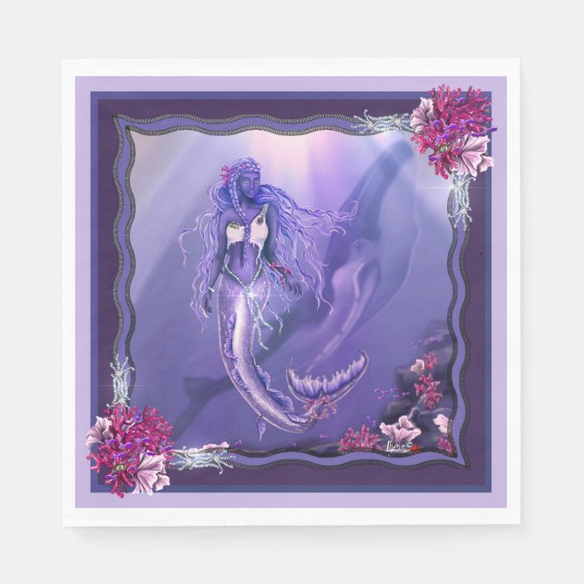 Guardanapo De Papel Mermaid Napkins para Oceano Puro (Frente)