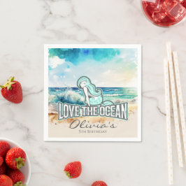 Guardanapo De Papel Mermaid Party Love Ocean