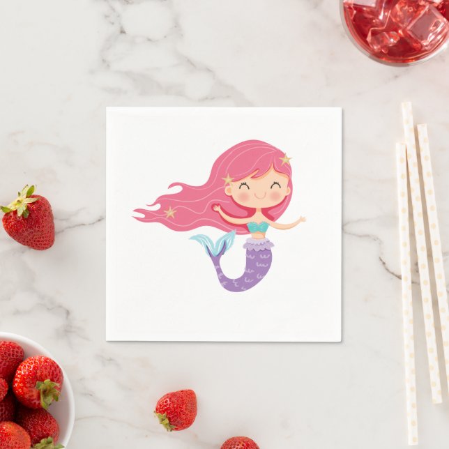 Guardanapo De Papel Mermaid Party Napkins (Insitu)