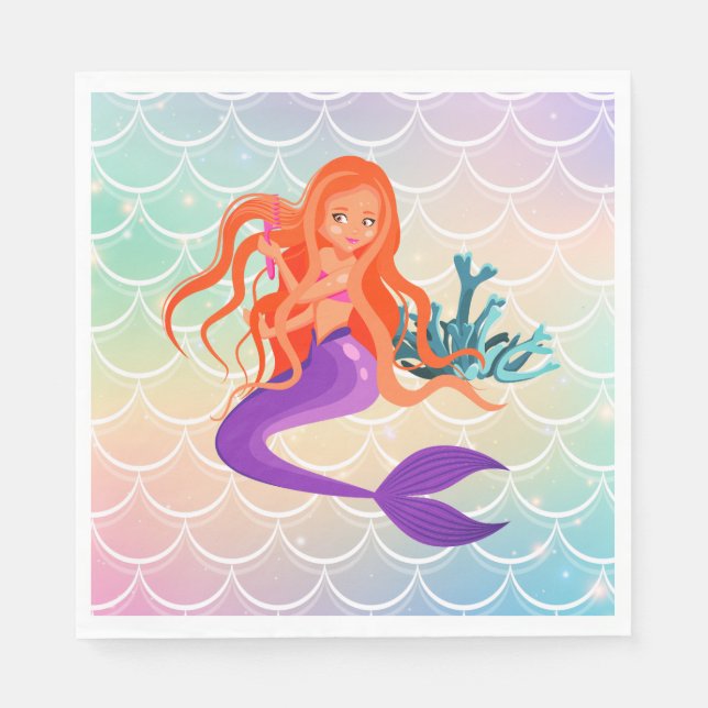 Guardanapo De Papel Mermaid Party Napkins (Frente)