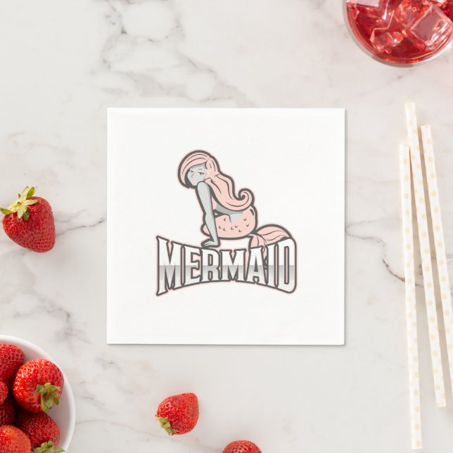 Guardanapo De Papel Mermaid Party Pink Napkins (Insitu)