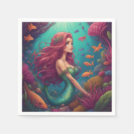 Guardanapo De Papel Mermaid Red