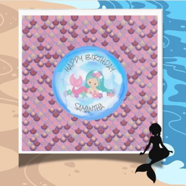 Guardanapo De Papel Mermaid Sea Purple Scales Rosa Nápoles (we would be delighted to have you join us “under the sea.”)
