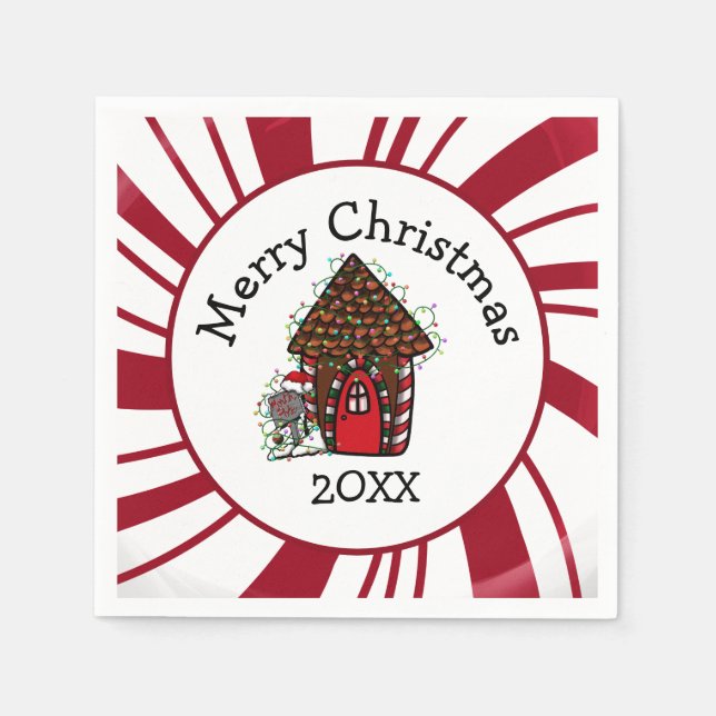 Guardanapo De Papel Merry Christmas Gingerbread House (Frente)