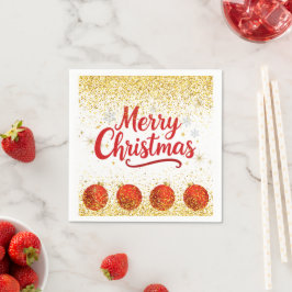 Guardanapo De Papel Merry Christmas Holiday Party Glitter