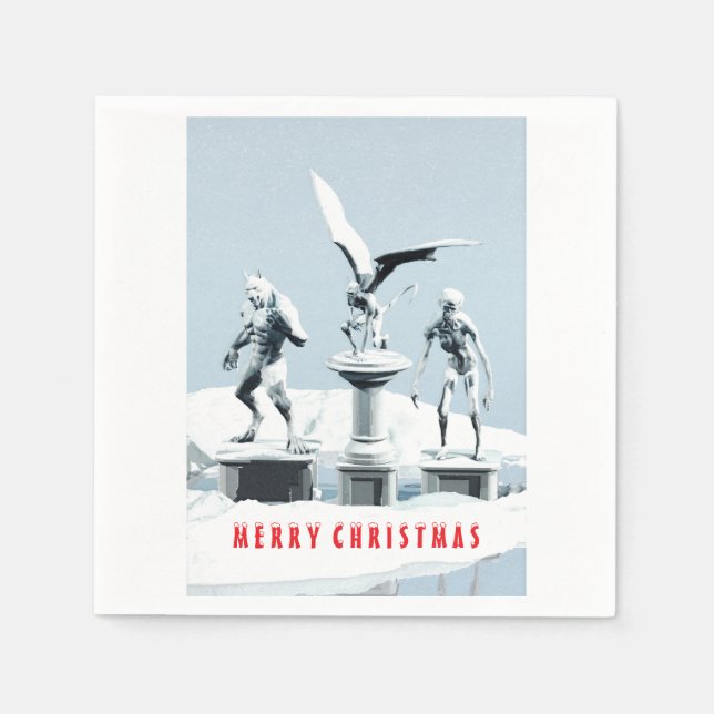 Guardanapo De Papel Merry Christmas. Monster ice sculptures (Frente)