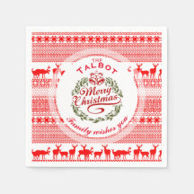 MERRY CHRISTMAS Personalizado Tradicional P Napkin