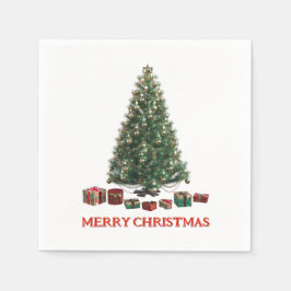 Guardanapo De Papel Merry Christmas. Tree (design 1) with gifts