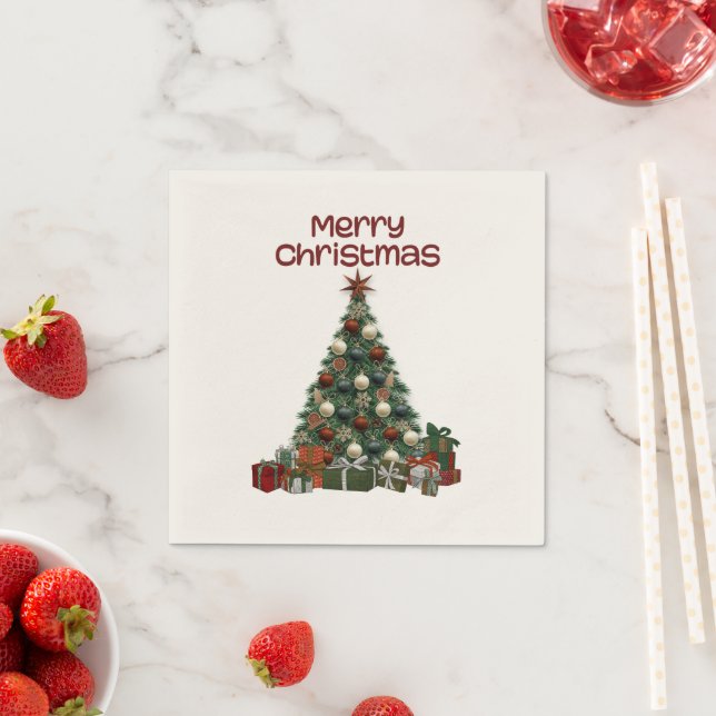 Guardanapo De Papel Merry Christmas Tree Paper Napkin (Insitu)