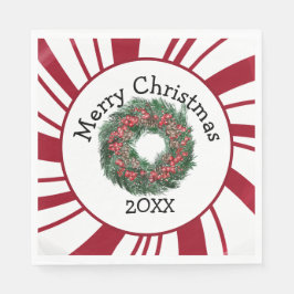 Guardanapo De Papel Merry Christmas Wreath