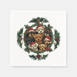 Guardanapo De Papel Merry Christmas Yorkshire Terrier Dogs