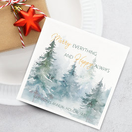 Guardanapo De Papel Merry Everything Happy Always Winter Trees